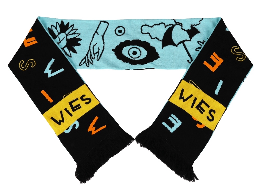 Sjaal Licht blauw / Zwart