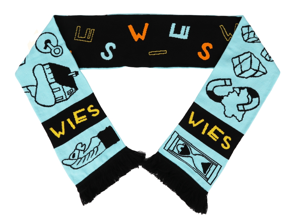 Sjaal Licht blauw / Zwart